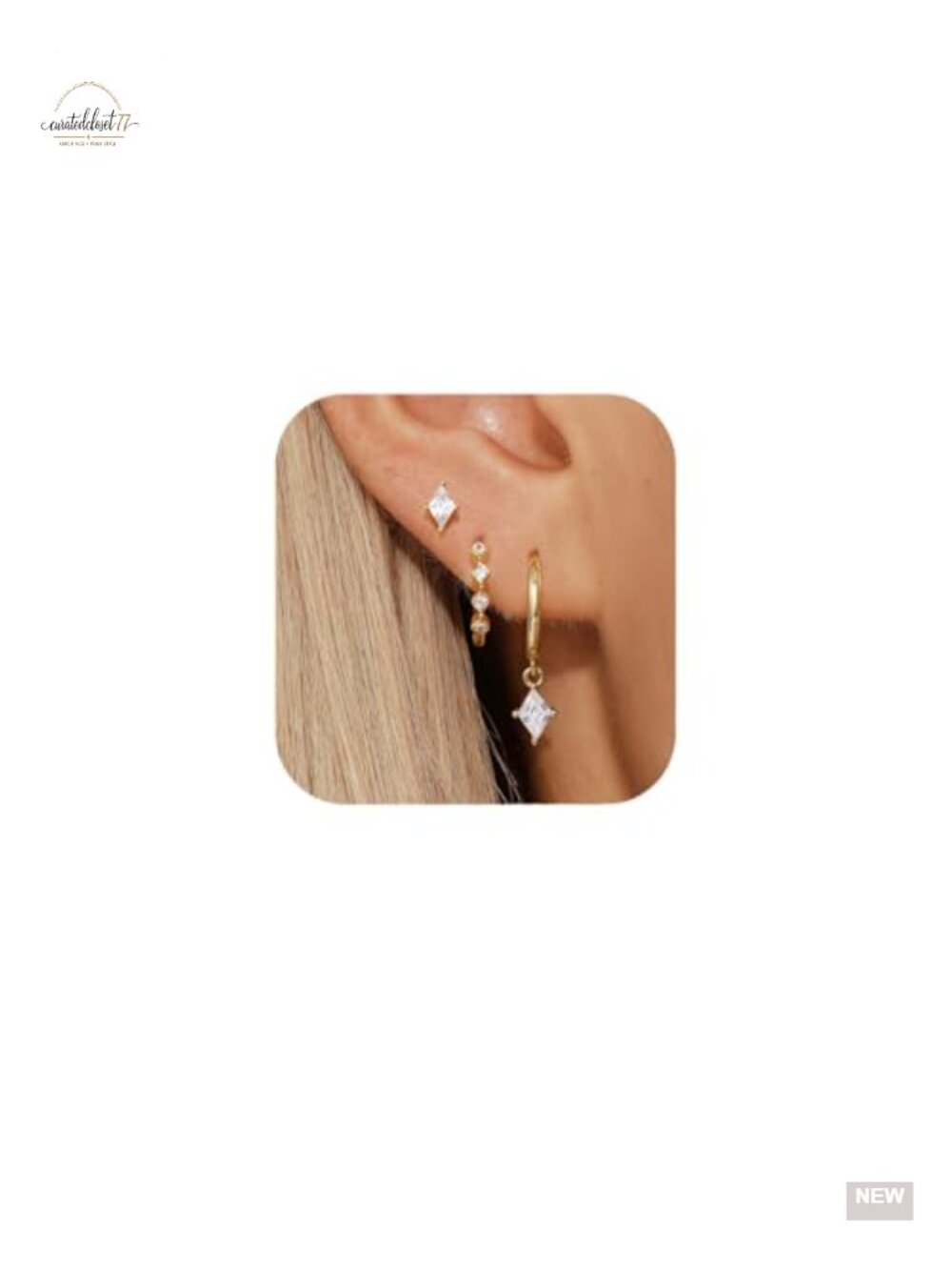 14K Gold Plated Hoop Earrings Set for Women, Hypoallergenic Earring Stacks for